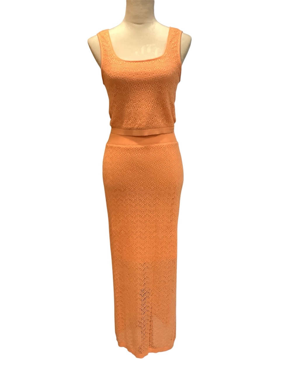 House of Harlow 1960 Orange Knit Maxi Skirt and Tank Top Size S